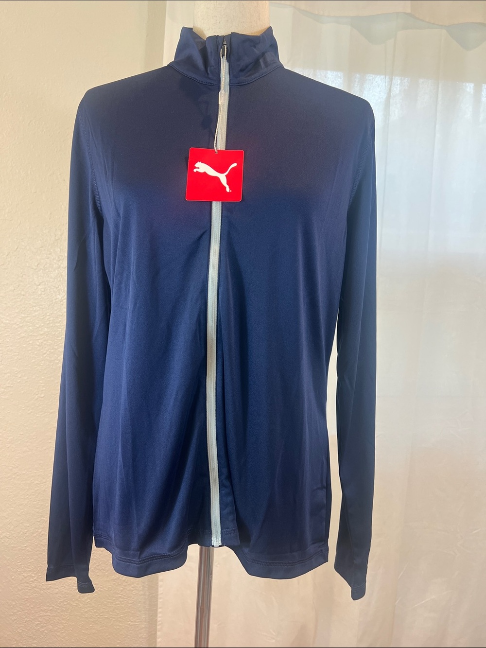 Puma Navy Blue Full-Zip Utility Jacket with Light Contrast Zipper. Size XL. NWT